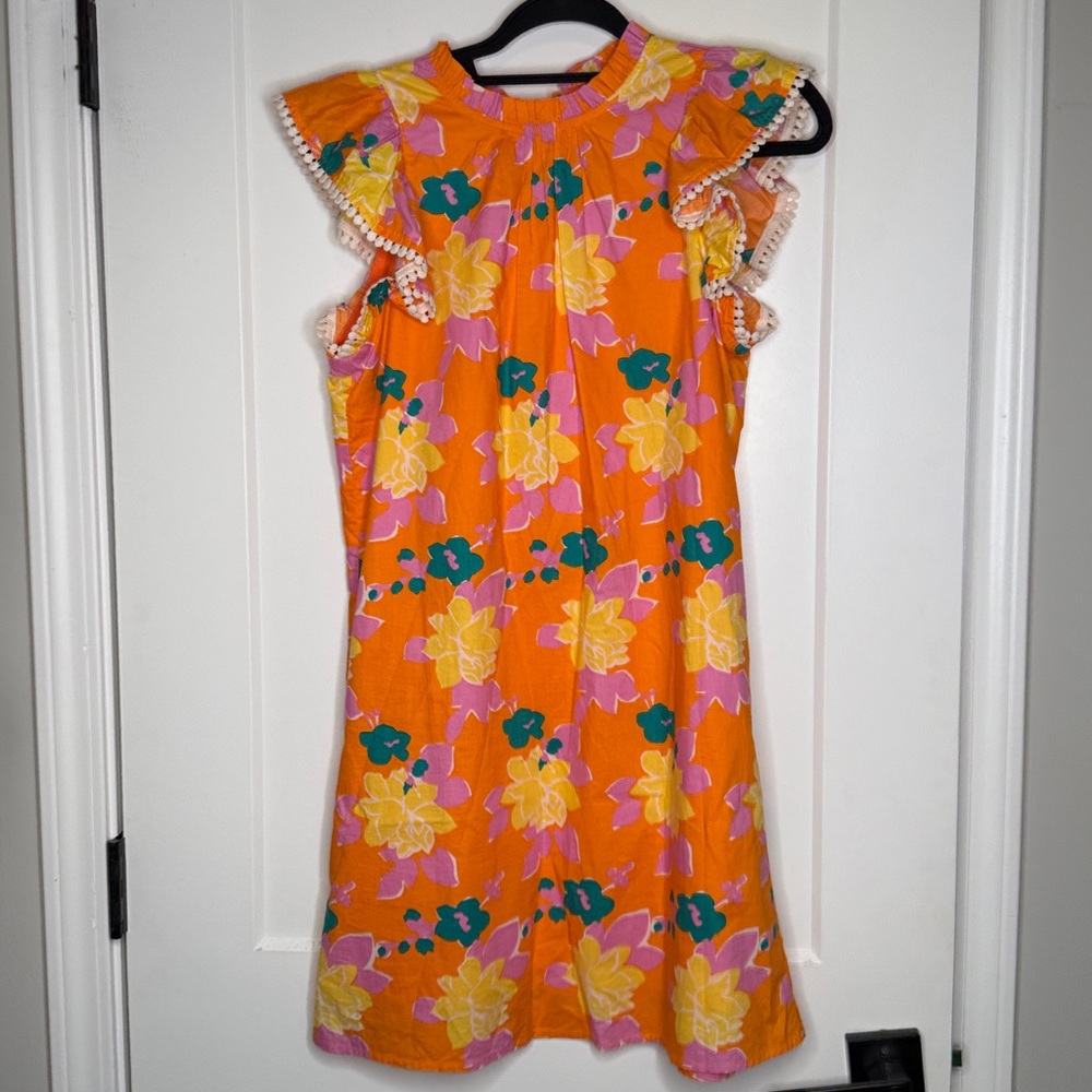 THML Orange and Pink‎ Ruffled Dress - Size XS